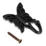 Dophee 5Pcs Black Vintage Bronze Butterfly Wall Door Hooks Hanger Clothes Coat Hat Holder