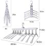 Clothes Folding Travel Hangers, Sundell 8 in 1 Foldable Home Camping Hangers Non-Slip Multi-Function Folding Magical Suit Space Saving Clothes Hangers 360 Degree Swivel Hook Durable Hangers (White)