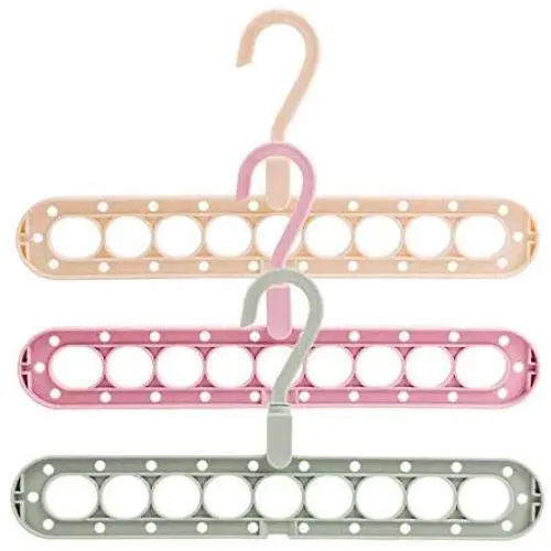 10pcs Random Color 9 Hole Support Circle Clothes Hanger Clothes Drying Racks Multifunction Plastic Scarf Clothes Hanger Hangers Storage Rack 10pcs Random Color 9 Hole Support Circle Clothes Hanger Clothes Drying Racks Multifunction Plastic Scarf Clothes Hanger Hangers Storage Rack