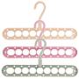 10pcs Random Color 9 Hole Support Circle Clothes Hanger Clothes Drying Racks Multifunction Plastic Scarf Clothes Hanger Hangers Storage Rack