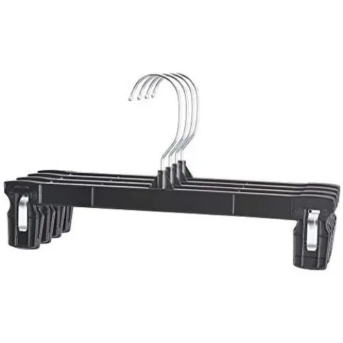 HOUSE DAY Pants Hangers - Pinch Grip Hangers 12" 50pcs Black Hangers with Polished Swivel Hooks and Pant Clips - Skirt Hangers#1 HOUSE DAY Pants Hangers - Pinch Grip Hangers 12" 50pcs Black Hangers with Polished Swivel Hooks and Pant Clips - Skirt Hangers#1