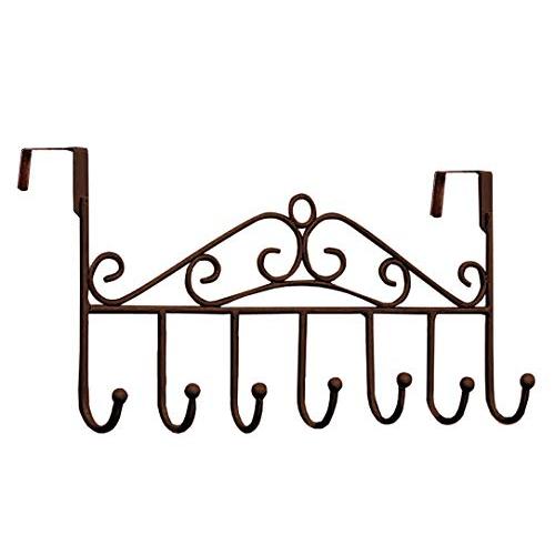 Youdepot Over The Door 7 Hanger Rack - Decorative Metal Hanger Holder for Home Office Use (Bronze)