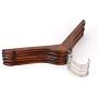 High-grade Solid Gugertree Wooden Wide Shoulder Coat Hanger, Retro Wood Clothes Hangers, Natural Finish & Pearl Nickel Polished Hook, 5-pack (32 x 1.2cm)