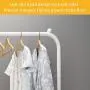 UDEAR Garment Rack Freestanding Hanger Double Pole Multi-Functional Bedroom Clothing Rack, White