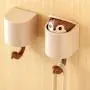 TOPBATHY Wall Mounted Hook Adorable Squirrel Hanging Hook Punch Free Adhesive Decorative Hanger for Home Bedroom Dormitory Cloth Hat Towel Holder (Coffee)