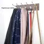 WEBI Coat Rack Wall Mounted,Wall Hanger Bamboo Coat Hanger Wall Mount,Hook Rack Rail,5 Hooks for Hanging Coats,Clothes,Hats,Jacket,Towel,Chromed