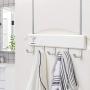 Over The Door Storage Rack, Heavy-Duty Organizer Hooks Hanger for Clothes, Coats, Hats, Towel, Bag, Robe (White)