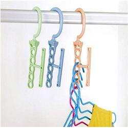 5Hole Practical Clothes Hanger Rack Space Saver Organizer Clothing Hook Magic Hanger Closet Organizer Space Save 10pcs Random Color