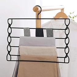 Pant Hangers Durable Slack Hangers Clothes Pants Hangers-Multi Layers Pant Slack Hangers Swing Arm Pants Hangers Closet Storage for Pants Jeans Multi Layers Stainless Steel Space Saving Clothes