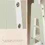 ZEMIN Floor Standing Coat Rack Clothes Hat Stand Hanger Hooks Movable Wheels Shoes Wood Stable Durable, 800x330x1660MM (Color : White)