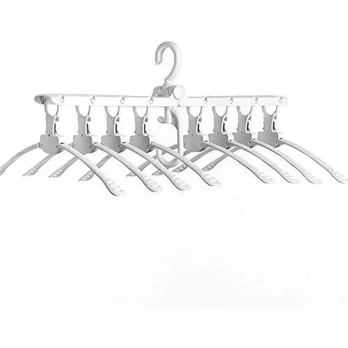 Multi-Functional Collapsible Hanger，Non-slip folding hanger，360°Rotating Space Saving Clothing Storage for Home/Travel/Camping, Clothes Hanger Organizer Rack for Adult Kids Shirt/Sweater/Suit Pants.