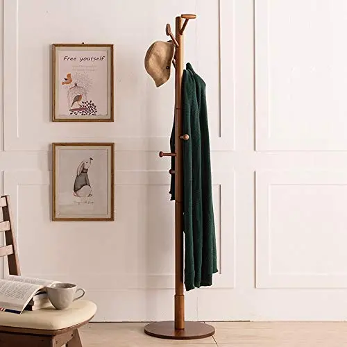 ZIHAOC Wooden Coat Rack, Corridor Entrance Style Clothes Rack, Hall Hangers, 10 Hooks, Modern Style, Solid and Stable, Super Easy to Assemble,B ZIHAOC Wooden Coat Rack, Corridor Entrance Style Clothes Rack, Hall Hangers, 10 Hooks, Modern Style, Solid and Stable, Super Easy to Assemble,B
