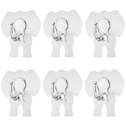 WINOMO 6pcs Adhesive Wall Hooks, Cute Elephant Bath Hooks Home Kitchen Towel Hooks Hanger(Transparent)