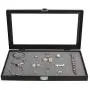 JackCubeDesign Jewelry Ring Display Organizer Storage Boxes Case Tray Holder with 72 Slot Ring Display(Black, Inside Gray Velvet, 14.7 x 8.3 x 1.97 inches)-:MK248C