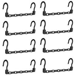 10pcs Space Saver Wonder Magic Clothes Hanger Rack Clothing Hook Organizer Black