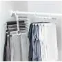 5PC 5 Tier Multi-Function Portable Clothes Hanger Pants Racks Trousers Hanger Clothes Storage Drying Hanger Stainless Steel Random Color