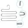 MENOLY 8 Pack Pants Hangers S-Shape Trousers Hangers Stainless Steel Clothes Hangers Space Saving Closet Organizer for Pants Jeans Tie Scarf Silver