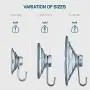 All-Purpose Suction Cup Hooks [10PK Combo Set] Powerful Window Suction Cups with Hooks Use to Hang On Glass, Windows, Doors, Mirrors, Tiles. Set Includes: 2 Large, 4 Medium, 4 Small