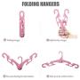 Fohanger 6PCS Travel Hangers, Portable Folding Hangers Travel Accessories Non Slip Drying Rack for Clothes, Skirt, Coat, Suits, Pants (2Blue+2Pink+2White)