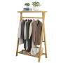 ZHHL Wooden Coat Rack,Coat Hangers Bamboo Bedroom Mobile Hanger Multifunction Hanging Clothes Rack [4 Size Optional] (Size : 100CM)