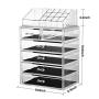 Makeup Organizer Acrylic Cosmetic with 6 Storage Drawers and Jewelry Display Boxes One-pieces