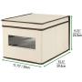 mDesign Soft Stackable Fabric Closet Storage Organizer Holder Boxes Bin with Clear Window, Attached Hinged Lid - Bedroom, Hallway, Entryway, Bathroom - Large, 2 Pack - Cream/Espresso Brown mDesign Soft Stackable Fabric Closet Storage Organizer Holder Boxes Bin with Clear Window, Attached Hinged Lid - Bedroom, Hallway, Entryway, Bathroom - Large, 2 Pack - Cream/Espresso Brown