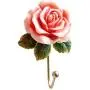 Evoio 3PCS Wall Hooks Rose Flower/Heart/Dress Resin Wall Mounted Vintage Hook Hanger Organizer for Bathroom Towel Clothes Rack Coat Hat Robe Pink(3 in 1)