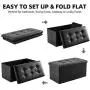 KTN Storage Ottoman Bench Folding Toy Chest, 30" Faux Leather Footrest Storage Organizer Boxes for Bedroom, Living Room, Hallway