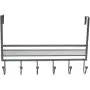 DecoBros Over The Door 6 Hook Organizer Rack - Silver