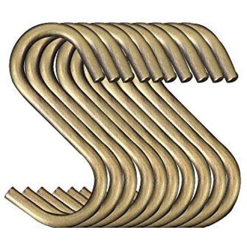 20-Pieces S Shaped Hooks TOPIND Hanging Hooks Chrome and Bronze Plated for Jewelry Gardening Tools for Plants, S Hooks Kitchen Pot Pan Hanger Clothes Storage Rack (Bronze Color)