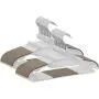 IEOKE Plastic Hangers 30 Pack, Heavy Duty Clothes Hangers, Space Saving Ultra Thin Hangers with Shoulder Notches, Coated with Non Slip Rubber for Shirts Suits Coats Ties,Gray