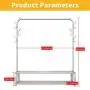 UDEAR Garment Rack Free-Standing Clothes Rack with Top Rod,Lower Storage and 8 Hooks,White UDEAR Garment Rack Free-Standing Clothes Rack with Top Rod,Lower Storage and 8 Hooks,White