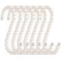 RuiLing 5-Pack White Pearl Beads Hanging S Hooks S Shape Non-Slip Ornament Hook- S Shaped Creativity S Hooks, for Closets, Wardrobe, Clothing Shop, Shopping Mall