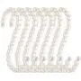 RuiLing 5-Pack White Pearl Beads Hanging S Hooks S Shape Non-Slip Ornament Hook- S Shaped Creativity S Hooks, for Closets, Wardrobe, Clothing Shop, Shopping Mall