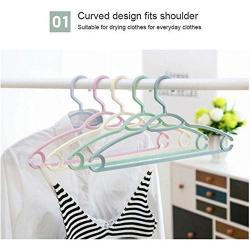 10pcs Random Color Multi-Functional Cloth Hanger Solid Plastic Non-Slip Cloth Rack Home Closet Organizer Shirt Coat Drying Rack Hanger