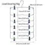 YUENA CARE 6 Tier Skirt Hanger Pants Hangers Space Saving Clothes Trousers Hanger with Adjustable Clips Blue