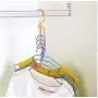Hangers 10pcs Random Color for Clothes Windproof Hanger Fixed Holder Buckle Household Anti-Slip Clothes Hanger Plastic 5 Circle Hanger Organizer