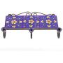Indianshelf Handmade 2 Artistic Vintage Blue Ceramic Tiny Flower Clothes Hooks Tile Hanger/Coat Hooks Wall Mounted