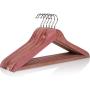 Neaties American Cedar Wood Medium Wide Coat and Clothes Hangers with Flat Bar, 8pk