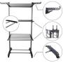 ZQKJLH 3 Layers Portable Practical Clothes Dryer Drying Rack Cloth Hanger Storage Grey Foldable for Easy Storage ? Indoor and Outdoor Rust Proof