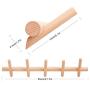 YOYAI Wood Coat Rack Wall Mounted Wall Rack with Hooks Hat Rack Towel Hanger Wood Wall Hooks Hanger with Pegs Entryway Bedroom Bathroom（Beech Wood,5 Hooks）
