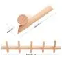 YOYAI Wood Coat Rack Wall Mounted Wall Rack with Hooks Hat Rack Towel Hanger Wood Wall Hooks Hanger with Pegs Entryway Bedroom Bathroom（Beech Wood,5 Hooks）