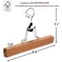 JS HANGER Wooden Pants Hangers, Wool Skirt Hangers Mark Free, 12 Pack Collection Slack Clamp Hangers with Anti-Rust Hooks, Natural Finish