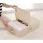 iwill CREATE PRO Fabric Folding Storage Boxes with Lid, Closet Storage Basket for Underpants, Scarves etc, Beige