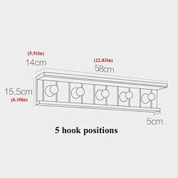 MOM Home Storage Rack,Office Stands Floating Shelves Wall Mounted Removable 5 Hooks Industrial Retro Wall Mount Coat Key Rack Coat Rack Hanger Space Saving Holders