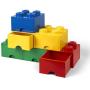 LEGO Brick Drawer, 4 Knobs, 1 Drawer, Stackable Storage Box, Bright Red