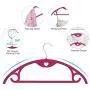 IEOKE Premium Velvet Hangers, Non-Slip Suit Clothes Hangers Coat Hangers (50-Pack) Ultra Thin Space Saving with Heavy Duty 360 Swivel Chrome Hook (Rose Red)