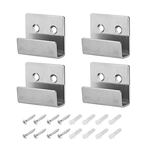 uxcell 4 Pcs Wall Mounted Hook Robe Hooks Single Clothes Hanger With Screws, Stainless Steel