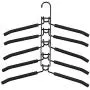 2pcs 5 in 1 Multi-Layer Clothes Hangers Space-Saving Multiple Non-Slip Hanger for Wardrobe