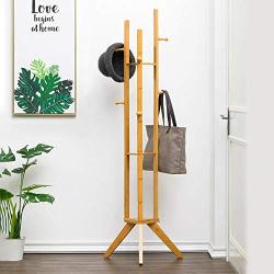 Zhouminli Household Products 167cm Wooden Coat Rack Stand 6 Bold Hooks Clothes Stand Tree Stylish Wooden Hat Coat Rail Stand Rack Clothes Jacket Storage Hanger Organiser for Homes